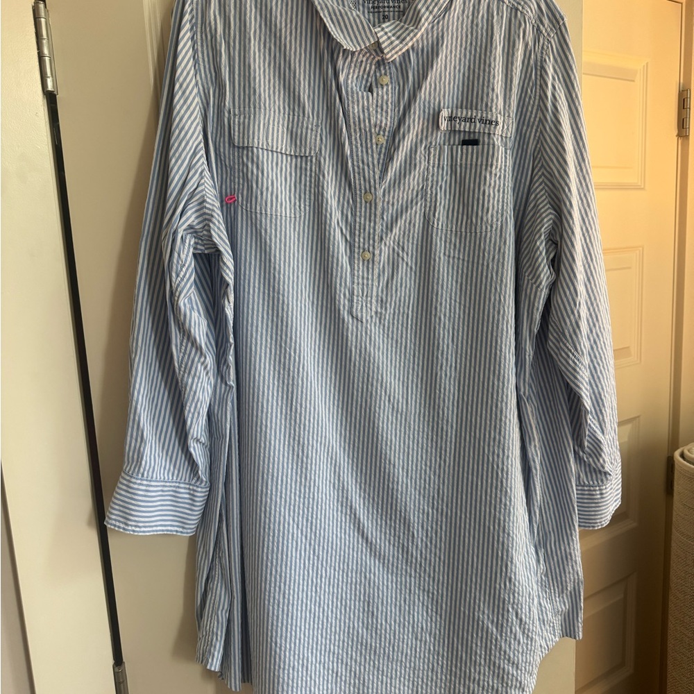 Vineyard Vines seersucker Harbor shirt cover up